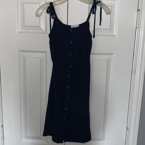 Don’t Ask Why navy, ribbed knit dress.